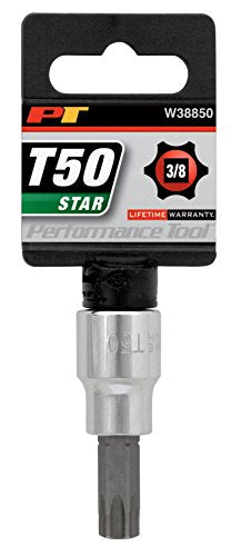 Performance Tool W38850 T-50 Star Bit Chrome Vanadium Socket, 3/8-Inch Drive