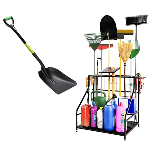 Idzo Efficient Snow Pusher, Snow Plow Shovel with 37-Inch Reversible and Bi-Directional Angled Blade, Snow Shovel with Wheels & Convenient 90 Degree Handle for Driveways, Sidewalks, Ice Hockey Rinks