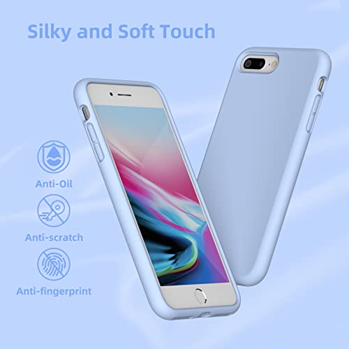 K TOMOTO Compatible with iPhone 8 Plus/iPhone 7 Plus Case (5.5"), [Drop Protection] [Anti-Scratch] Shockproof Liquid Silicone Anti-Fingerprint Cover with Microfiber Lining Phone Case, Clove Purple