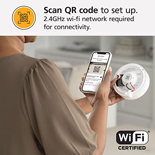 Kidde Smart Smoke Detector, WiFi, Alexa Compatible Device, Hardwired w/Battery Backup, Voice & App Alerts, 2 Pack