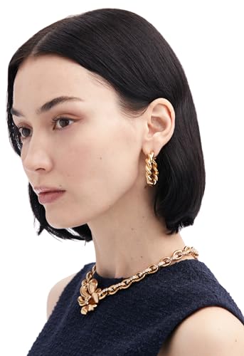 Oscar de la Renta, Large Rope Hoop Earrings, Gold