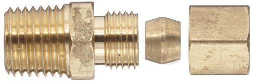 Anderson Metals - 50068-0608 Brass Tube Fitting, Connector, 3/8" Compression x 1/2" Male Pipe