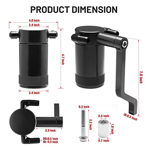 6.4L Billet Oil Catch Can Kit W/ New 5.7 HEMI Z-Bracket Technology Compatible with 2011-2021 Dodge Charger Challenger Chrysler 300 Air Oil Separator,Black