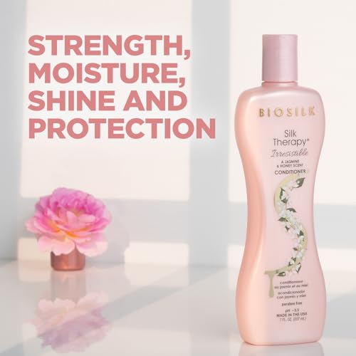 BioSilk Irresistible Collection Silk Therapy Conditioner, Moisturizes & Conditions Hair, Jasmine & Honey Scent, Sulfate, Paraben, & Cruelty-Free, 7 Oz