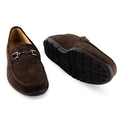 FootJoy Men's Club Casuals Suede Loafer Golf Shoe, Chocolate, 10.5