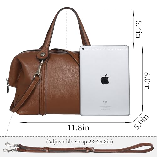 HESHE Leather Purses for Women Shoulder Handbag Designer Bags Cross Body Purse Women’s Satchel Bag Totes (Black)