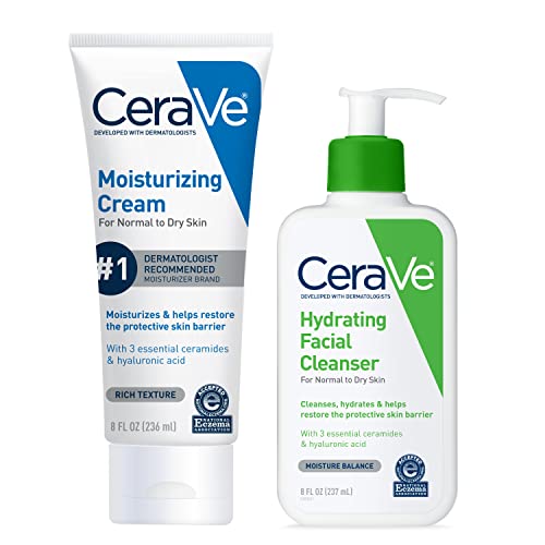 CeraVe Moisturizing Cream, Face Body Moisturizer, Normal to Dry Skin, 8 Fl Oz