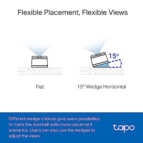 Tapo TP-Link Video Doorbell | Battery or Wired | 180° Ultra-Wide Head-to-Toe View | Ring Call | 2K QHD | Free Package/Person Detection | Local & Cloud Storage | Full Color Night Vision D225