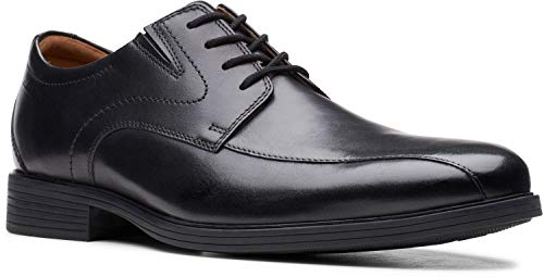 Clarks Men's Whiddon Pace Oxford, Black Leather, 9.5