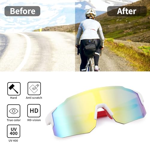 FEISEDY Sports Sunglasses Mens Women Baseball Sunglasses Biking Cycling Sunglasses for Teens UV400 Protection B2388