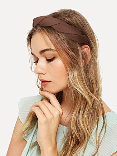 WOVOWOVO 4 Pieces Braided Headband for Women Girls Fashion Hairband for Women's hair Wide Headbands Non Slip Hairhoop Solid Colors Accessories