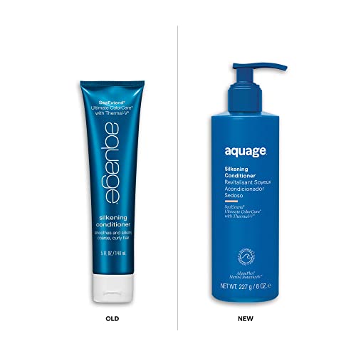 AQUAGE. SeaExtend Silkening Conditioner - Improves Manageability and Prepares Hair for Sleek, Smooth Styling with Frizz-Free Results, 8 oz