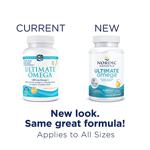 Nordic Naturals Ultimate Omega, Lemon Flavor - 210 Soft Gels - 1280 mg Omega-3 - High-Potency Omega-3 Fish Oil with EPA & DHA - Promotes Brain & Heart Health - Non-GMO - 105 Servings