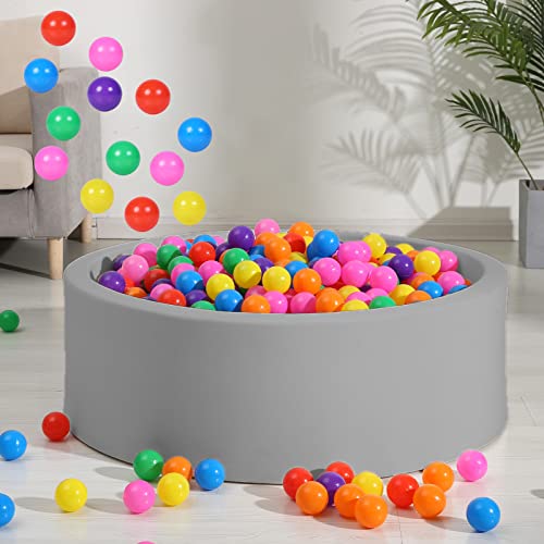 GUESVOT Ball Pit Balls Plastic Balls for Ball Pit BPA Free Plastic Balls Crush and Smash Proof Ball 100pcs 2.2" Set for Toddlers for Play Tent Tunnel (7Colors)