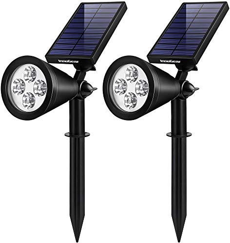 InnoGear Solar Lights Outdoor Waterproof Solar Garden Light for Outside Yard Landscape Lighting Pathway Spot Lights Spotlight Wall Light Auto On/Off, Pack of 2 (Warm White)