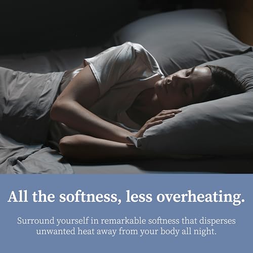 Comphy by Coop CoolSpa Cooling Bed Sheets, 4 Piece Full Sheet Set, White Breathable Cooling and Super Soft Sheets, Luxury Spa & Hotel Quality Full Sheets, Cooling Sheets Full Size Bed Set