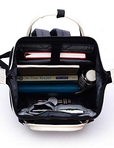 Kah&Kee Polyester Travel Backpack Functional Anti-theft School Laptop for Women Men (Navy, Medium)