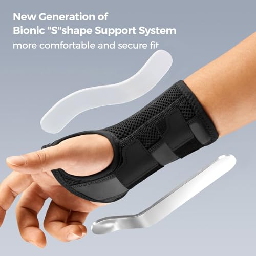 FREETOO Wrist Brace for Carpal Tunnel,[New Upgrade-Anatomically shaped] Adjustable Wrist Support Splint for Men and Women,Hand Brace for Pain Relief, Tendinitis,Arthritis,Left Hand,Small