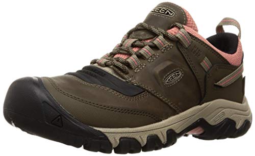 KEEN womens Ridge Flex Low Height Waterproof Hiking Shoe, Steel Grey/Hydrangea, 10.5 US