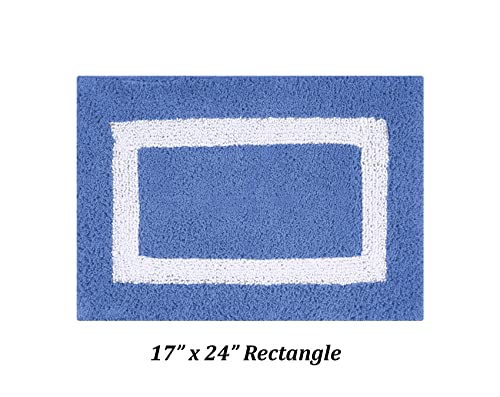 Better Trends 100% Cotton Hotel Collection Bath Mats, Gray & White - Tufted, Reversible & Absorbent & Machine Washable Bath Mats for Bathroom Floor, Shower & Sink Bath Mat Rug, 17" x 24"