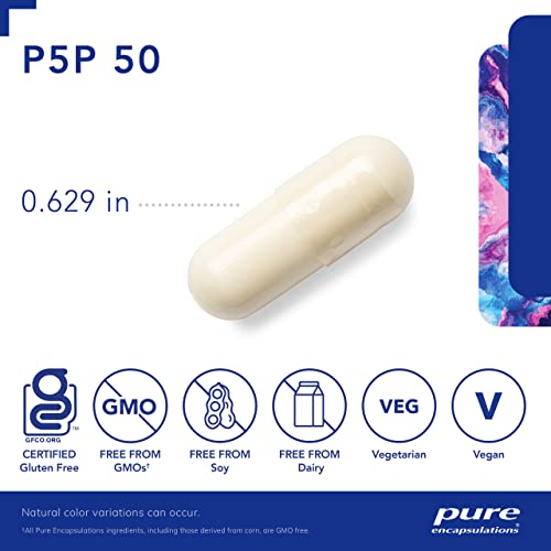 Pure Encapsulations P5P 50 - Active Vitamin B6 - Supports Energy Metabolism & Brain Health* - Gluten Free & Non-GMO - 60 Capsules