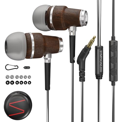 Symphonized Wired Earbuds with Microphone – 90% Noise Cancelling Ear buds with Mic, in Ear Headphones Wire for Computer & Phone, Earphones 3.5 mm Jack