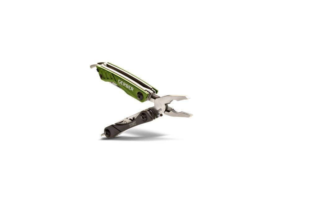 Gerber Gear Dime 12-in-1 Mini EDC Multitool - Needle Nose Pliers, Pocket Knife, Keychain, Bottle Opener - EDC Gear and Equipment - Green