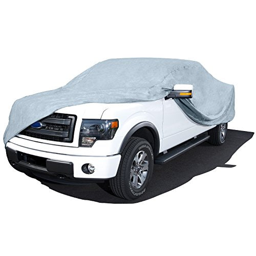 Budge Protector V Truck Cover, 5 Layer Premium Weather Protection, Waterproof, Dustproof, UV Treated Truck Cover Fits Trucks up to 197" L x 60" W x 56" H, Gray