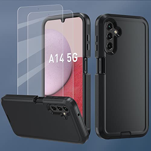Nofnus for Samsung Galaxy A14 5G case,A14 5G Heavy Duty case,[Military Grade Protective ][Shockproof] [Dropproof] [Dust-Proof], ONLY Fit Galaxy A14 5G Phone (Black)