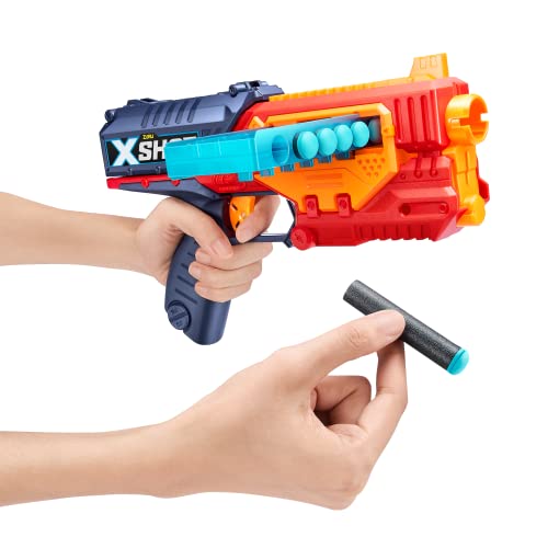 XShot Excel Quick Slide (2 Pack + 30 Darts) by ZURU, Red Foam Dart Blaster Combo Pack, Toy Blaster, Auto Sliding Clip, Toys for Kids, Teens, Adults (Red)