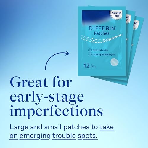 Differin Acne Patches, Pimple Patches for Acne Prone Skin, Formulated with Salicylic Acid and Centella, Fast Triple Action Power Patch for Day & Night, Dermatologist Tested, 36 Count_