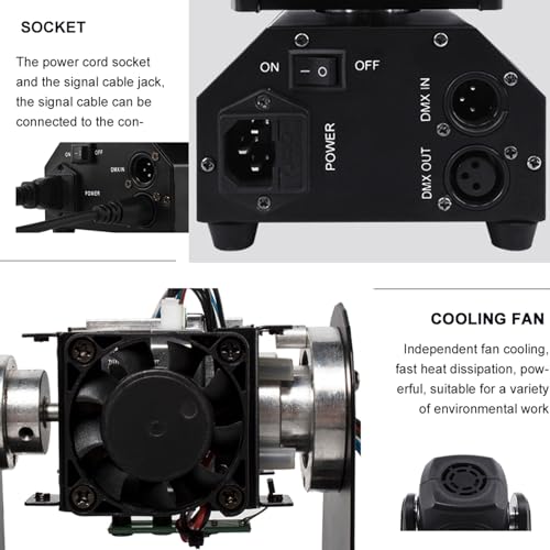 SHEHDS 10W Moving Head Lights, RGBW 4in1, Beam/Strobe Mini Stage Lights Professional, 11/13 DMX Channels, Sound Activated for Disco Club Party Dance Wedding Bar - 2 Pack