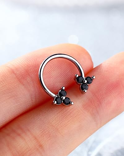Jewseen 16g Septum Rings Flower Cartilage Hoop Earring 316L Stainless Steel Daith Piercing Jewelry Nose Rings Hoops Piercing Jewelry for Women