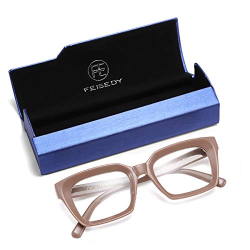 FEISEDY Glasses Frame Womens, Square Thick Eyeglasses Frame, Classic Eyewear for Men B2461