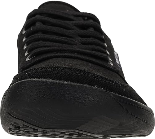 WHITIN Wide Toe Box Barefoot Sneakers for Women Canvas Minimalist Fashion Zero Drop Sole Shoes Size 5.5 Walking Non Slip All Black 36