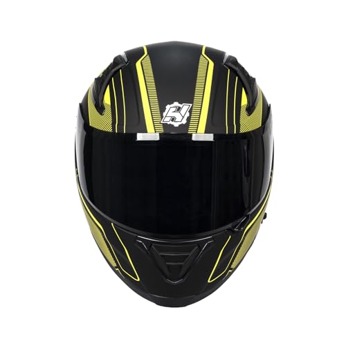 HAX Full Face Motorcycle DOT Approved Helmet with Dual Rear Wing and Pinlock Ready - Lightweight and Durable Motorbike Street Bike Helmet for Adults (Scorpion,XL)
