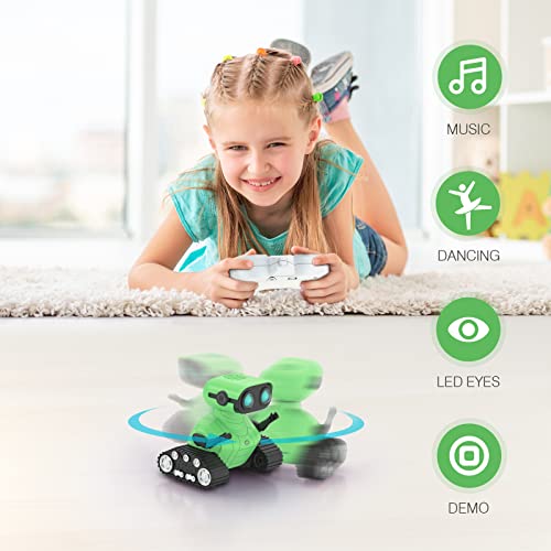ALLCELE Kid Robot, LED RC Robot Toys, RC Robot for Girls with Walkie Talkie, Programming, Music, Demo and LED Function, Remote Control Robot Toy, Gift for Girls 3-8 Years Old Blue Pink