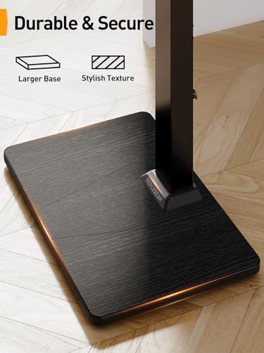 Perlegear Floor TV Stand with Mount for 32-70 inch TVs up to 88lbs, Floor Standing TV Stand with 9 Height Adjustment, Swivel TV Stand for Living Room with Wood Base, Max VESA 400x400mm, PGFS09