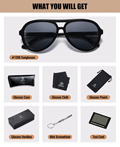 DUCO Retro Aviator Polarized Sunglasses Women Men Vintage Double Bridge Sun Glasses Classic Shades DC1208