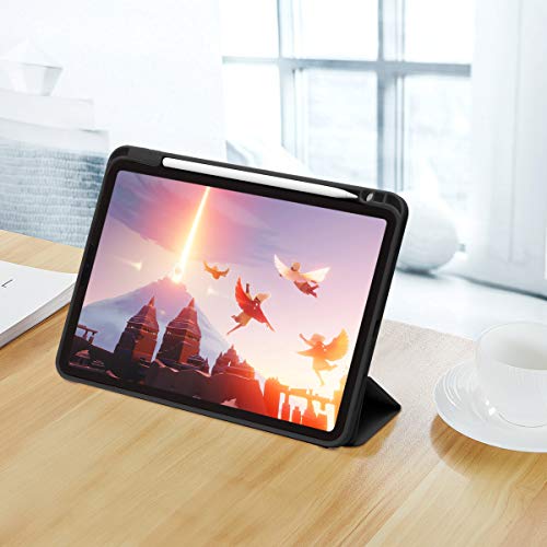 SIWENGDE Case for iPad Pro 11 Inch 4th/3rd/2nd Generation 2022/2021/2020 with Pencil Holder [Support iPad 2nd Pencil Charging] Slim Trifold Stand Smart Protective Cover, Auto Wake/Sleep(Black)