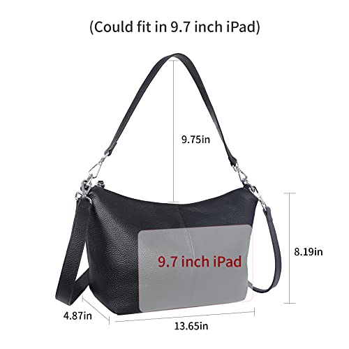 Iswee Black Crossbody Purse for Women Shoulder Bag Designer Handbags Everyday Purse Satchel Tote Crescent Bag for Work (Black)