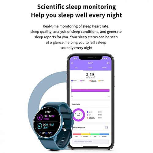 Smart Watch with Heart Rate Monitor Blood Pressure Oximeter Sleep Monitoring Multiple Exercise Modes Health Data Recording for Men Women (C 2)