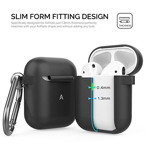 AhaStyle AirPods Case Cover (2019) Soft Silicone AirPods Protective Skin Full Body Shockproof Covers for Apple AirPods 2nd Generation & 1st Generation (Sky Blue)
