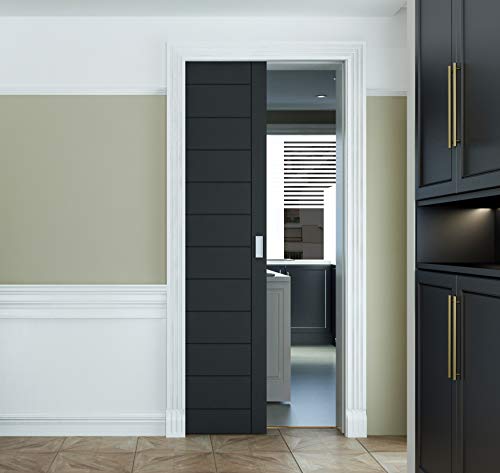 DIYHD 36X80in Pocket Door Frame for 2x4 Stud Wall - Sliding Hidden Door Kit for 24"-36" Wide Indoor,Fit 1-3/8" to 1-3/4" Thick,330lbs Capacity,Heavy Duty Steel Track with Smooth Glide