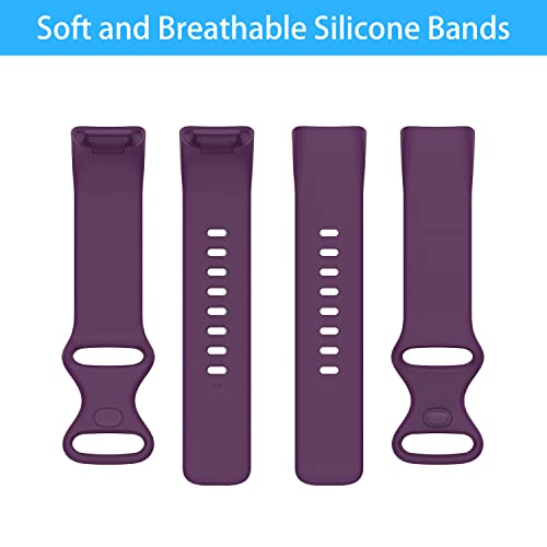BNBIDEN [3 Pack] Sport Bands Compatible with Fitbit Charge 5 Bands Women Men, Adjustable Soft Silicone Charge 5 Wristband Strap for Fitbit Charge 5, Small