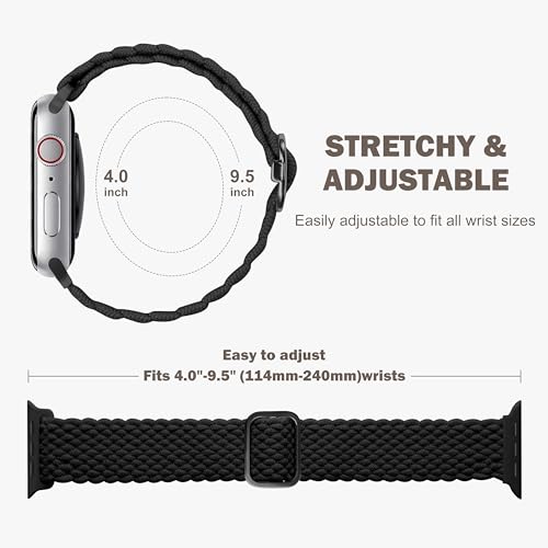 Odbeai Stretchy Bands Compatible with Apple Watch Bands for Men, Compatible with Apple Watch Bands 40mm 44mm 45mm 41mm 42mm 38mm 46mm 49mm for iWatch Series 10 9 8 7 6 5 4 3 2 1 SE Ultra/Ultra 2