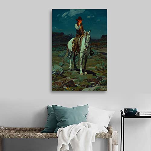 Midnight Cowboy Old Country Western Canvas Art Poster And Wall Art Picture Print Modern Family Bedroom Decor Posters 08x12inch(20x30cm)