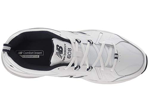 New Balance Men's 608 V5 Casual Comfort Cross Trainer, White/Navy, 10.5 XX-Wide