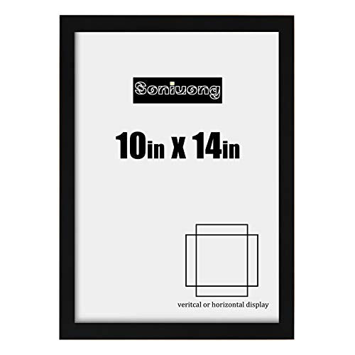 10x14 inch Wood Picture Frames for Wall Hanging,Diamond Painting Frames Rectangle Baby Scan Picture Frame for Family Walls Decoration,Anniversary,Wedding,Christmas,Halloween,Shower,Certificate (Black)