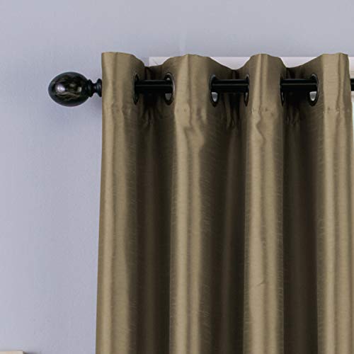 Curtainworks Malta Faux Silk Grommet Curtain Panel, 50 by 84", Bronze